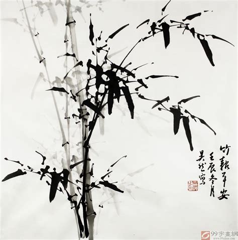 竹子 畫法|国画教程：水墨画中竹子的画法